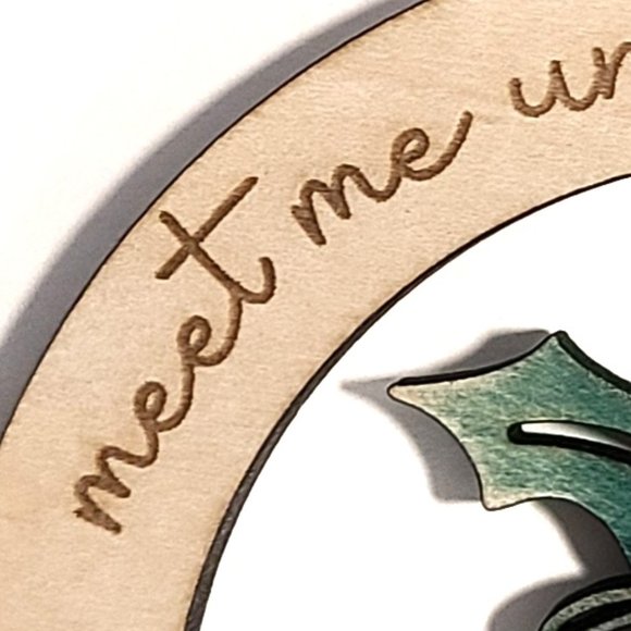 Wooden Christmas ornament Our first Christmas meet me under the mistletoe - Picture 8 of 8